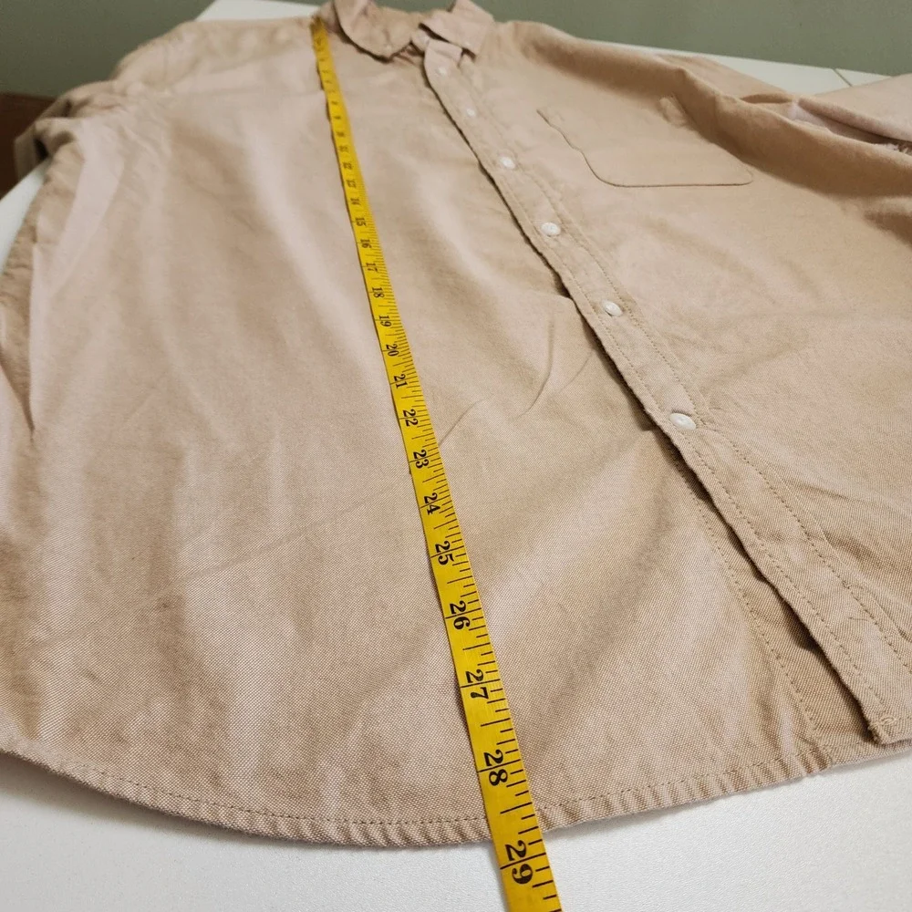 Banana Republic Factory Mens Oxford Slim Fit Button Down Shirt Size Large‎ Tan